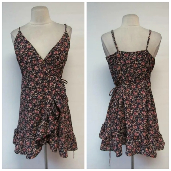 Free People Dress All My Love Floral Print Mini Wrap Dress Small - Picture 3 of 7